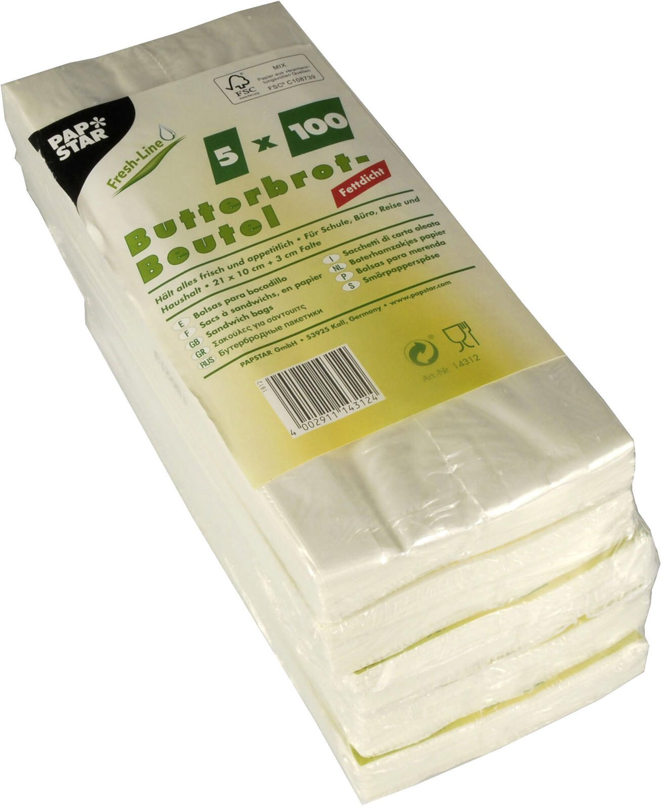 PAPSTAR Faltenbeutel 14312 weiß