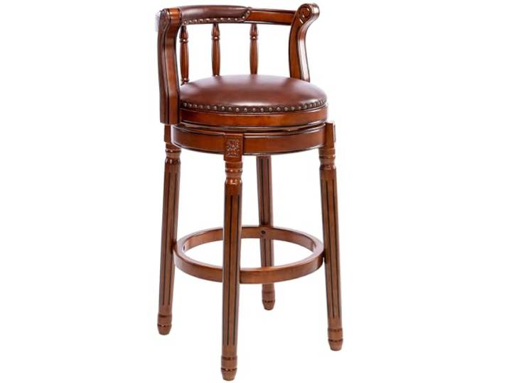 CozyRain Barhocker Modern Swivel Barstools,Küchentheke Echtes Leder gepolstert Insel Barhocker mit Fußstütze für Home Küche Esszimmer (Braun, Sitzhöhe 75cm)