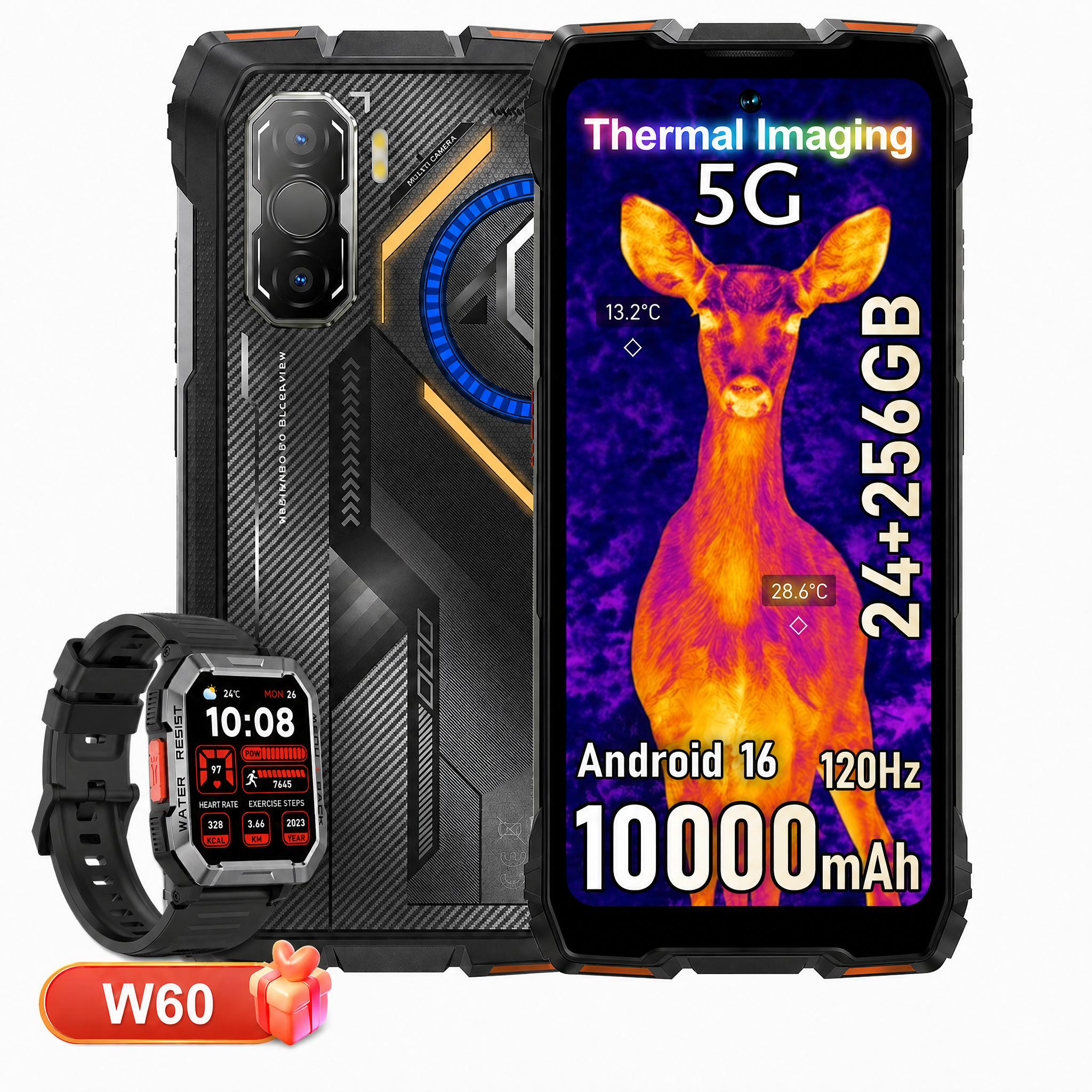 Blackview ROCK 3 Outdoor Smartphone Ohne Vertrag, 32+256GB, Android 16, 108MP, 6.78", 120Hz, 10000mAh,kabelloses Laden,Thermal Imaging, IP68/IP69K