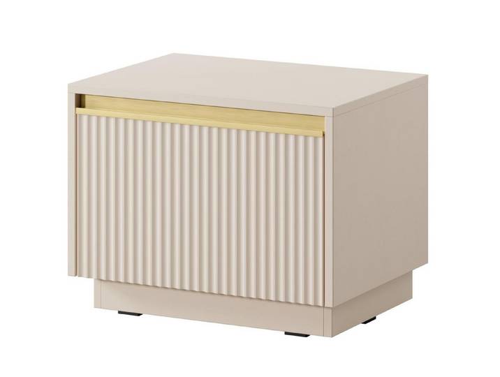 Compleo Nachttisch mit Schublade GLAM, Gold Griffe, Glamour design