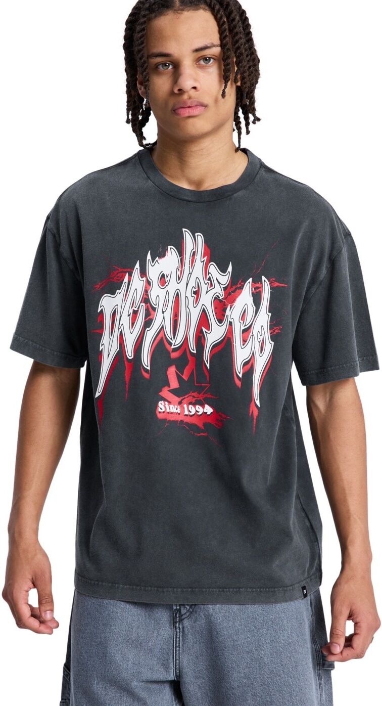 T-Shirt DC SHOES "DC Death Machine", Herren, Gr. S, grau (schwarz), Obermaterial: 75% Baumwolle, 25% Baumwolle., Shirts T-Shirt