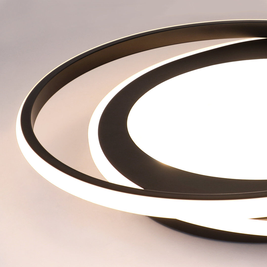 Ivy Bronx 1-Light 7cm LED Integrated Flush Mount Black 7cm H X 48.5cm W X 53cm D