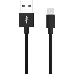 Ansmann USB-Kabel USB 2.0 USB-A Stecker, Apple Lightning Stecker 2.00 m Schwarz Aluminium-Stecker, TPE-Mantel, beidseitig verwendbarer Stecker 1700-0079