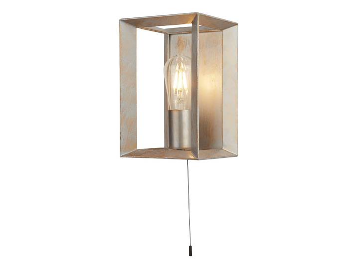 Wandleuchte Heaton 15 x 24 x 15cm Gold/Silber Stahl, gebürstet E27
