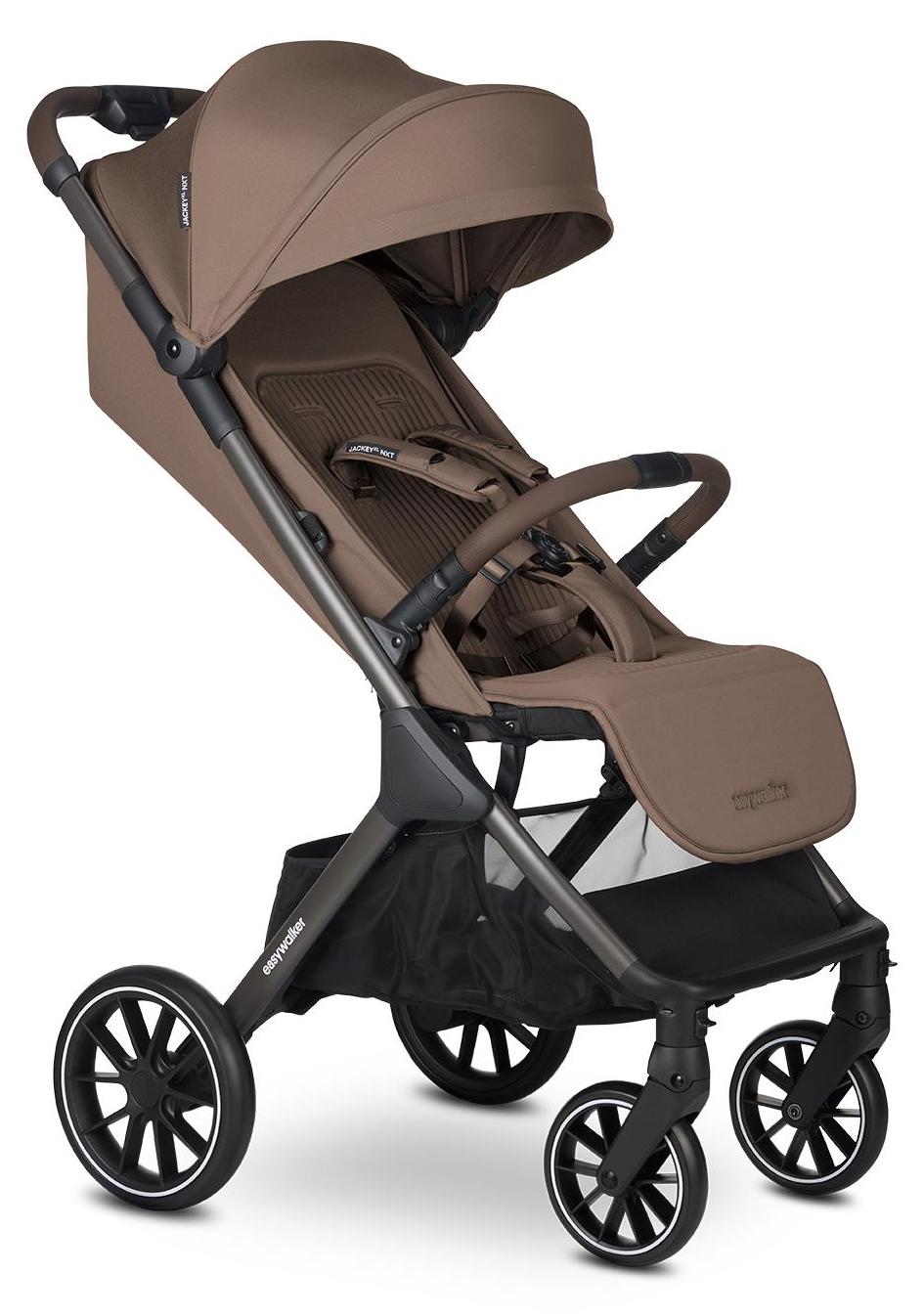 Easywalker Jackey XL NXT Buggy - extra groß, automatisch faltbar, 4-Rad-Federung, XXL-Verdeck, UPF 50+, inkl. Regenverdeck, Chestnut Brown