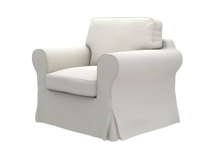 Soferia Housse de Rechange Compatible pour EKTORP Fauteuil – Tissu Bouclea Ecru (bouclé\, Hydrofuge\, Anti-Taches)