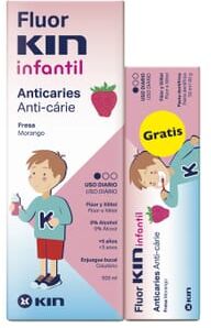Kin FLUOR INFANTIL COLUTÓRIO 500ml + PASTA DENTÍFRICA 50g GRÁTIS