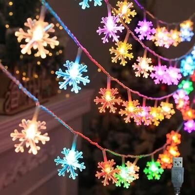 Uplift Treasures Snowflake LED String Lights USB Powered multicolor 4.5 M (30 Leds)