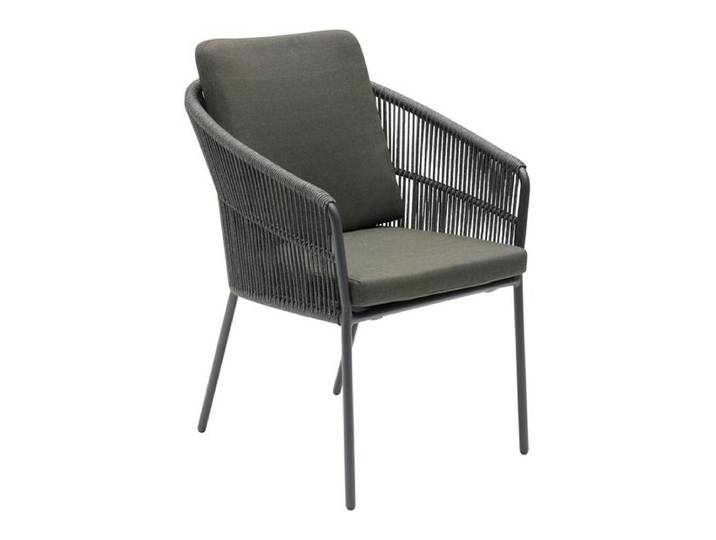 LC Garden Covo Stapelsessel Aluminium mit Sitz- und Rückenkissen Dunkelgrau