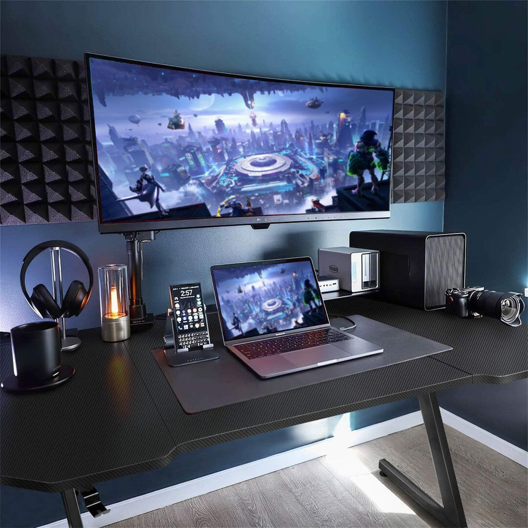 Inbox Zero Kroh Computer Desk Black 120cm W x 60cm D