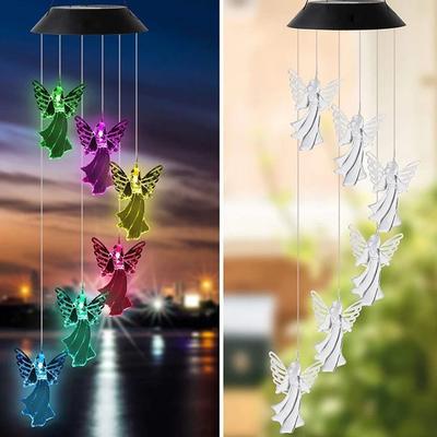 Uplifted Finds Solar Butterfly Wind Chime Atmosphere Landscape Decoration Lamp angle