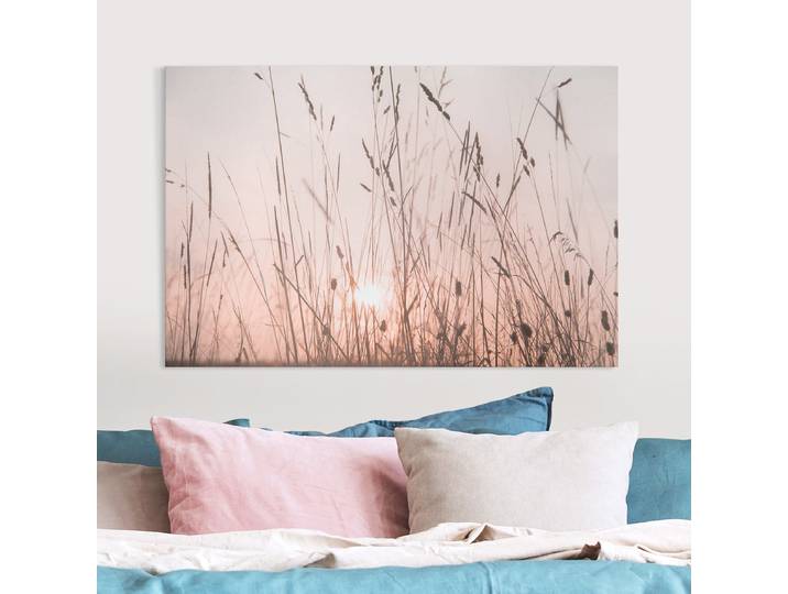 Impression sur toile Soirée d’été Polyester Beige 120 x 80cm