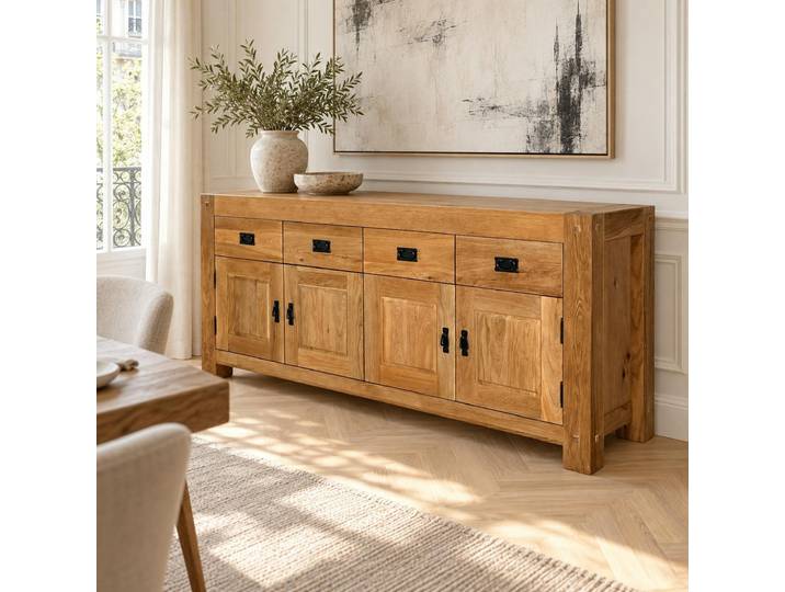 Buffet bahut chêne 4 portes 193cm FJORD