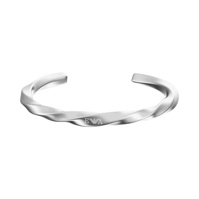 Armspange EMPORIO ARMANI, silber (edelstahlfarben), Armbänder, Herren, 18cm, Edelstahl, Armspange