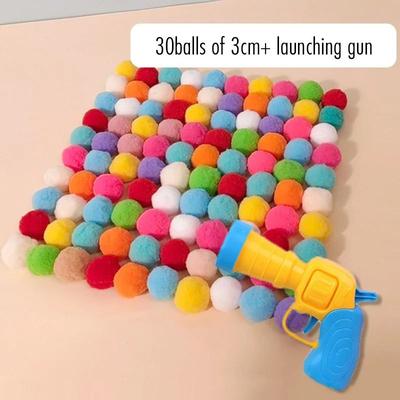 Inspired Finds Interactive Plush Ball Launcher Cat Toy Gun For Indoor Play & Exercise 30 1.18in Balls + Launcher