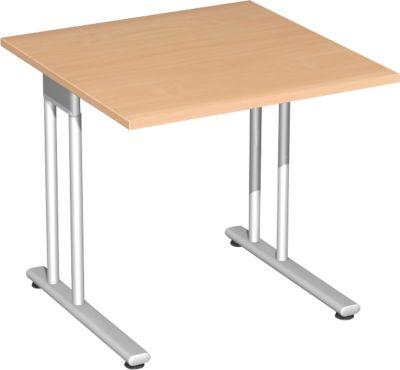 Schreibtisch PALENQUE, C-Fuß, Rechteck, B 800 x T 800 x H 720 mm, Buche