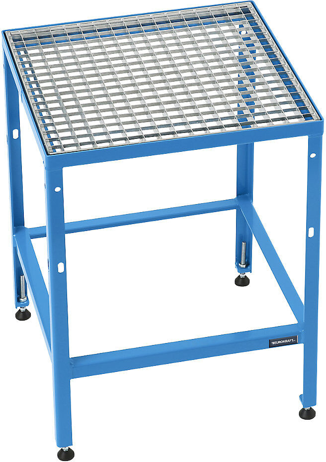 Plattform für Plattform-Modulsystem, Plattformlänge 610 mm, für 4 Stufen mit Gitterrosteinlage eurokraft pro