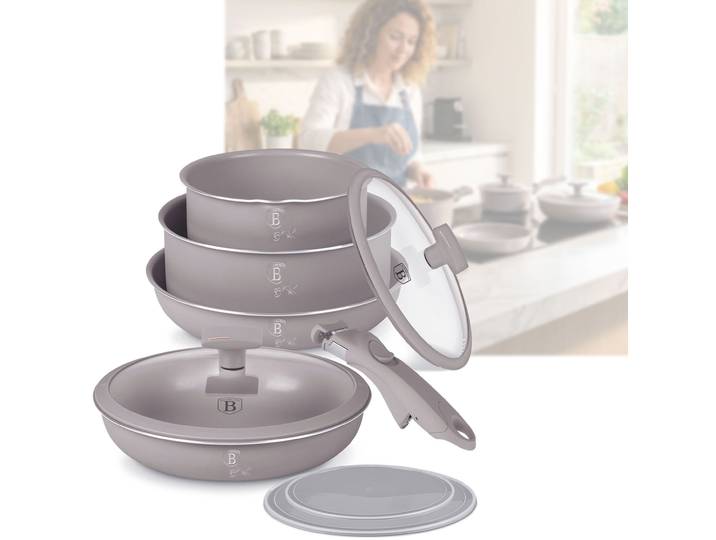 Design Kochset inkl. Smart Lids, 9-teilig, taupe
