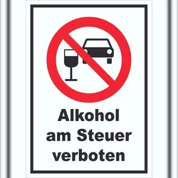 HB-Druck Schild Alkohol am Steuer verboten A5 (148x210mm)