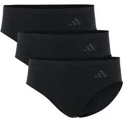 ADIDAS adidas Damen Slips, 3er Pack - Sport Active Seamless, Hipster, Unterwäsche, Logo, einfarbig, Größe S in Schwarz Schwarz