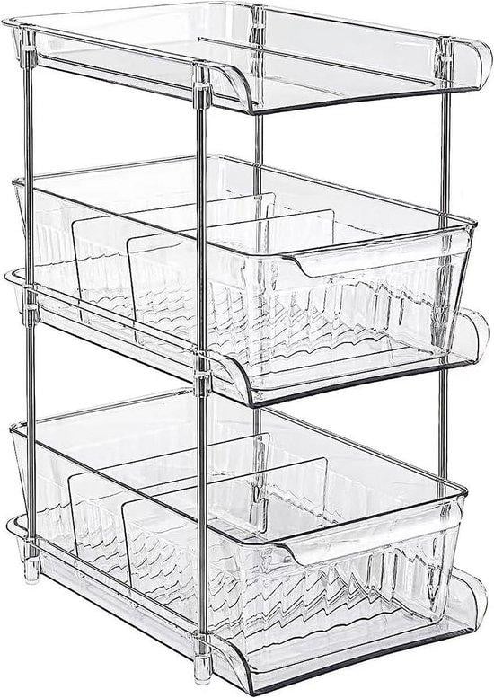 Opbergrek Onder Spoelbak - Uittrekbare 3-Laags Organizer voor Keuken & Badkamer