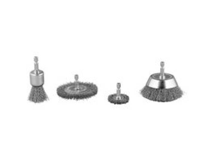 PARKSIDE® Set de brosses métalliques ou set de polissage ou set de brosses en nylon ou pompe pour perceuse (Jeu de brosses métalliques PDRBS 4 A1)