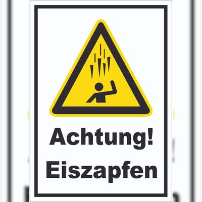 HB-Druck Achtung Eiszapfen Aufkleber A6 (105x148mm)