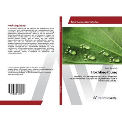 Hochbegabung, Taschenbuch von Carina Gumpitsch, AV Akademikerverlag, 978-3-639-63065-7