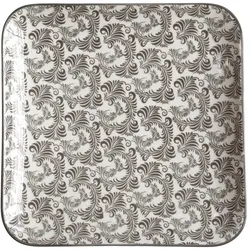 Chic Antique Arés Teller mit Muster, 20 x 20 cm, mokka