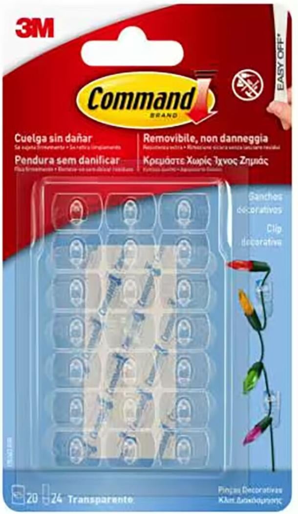3M Transparante kunststof ophanghaken, 20 stuks