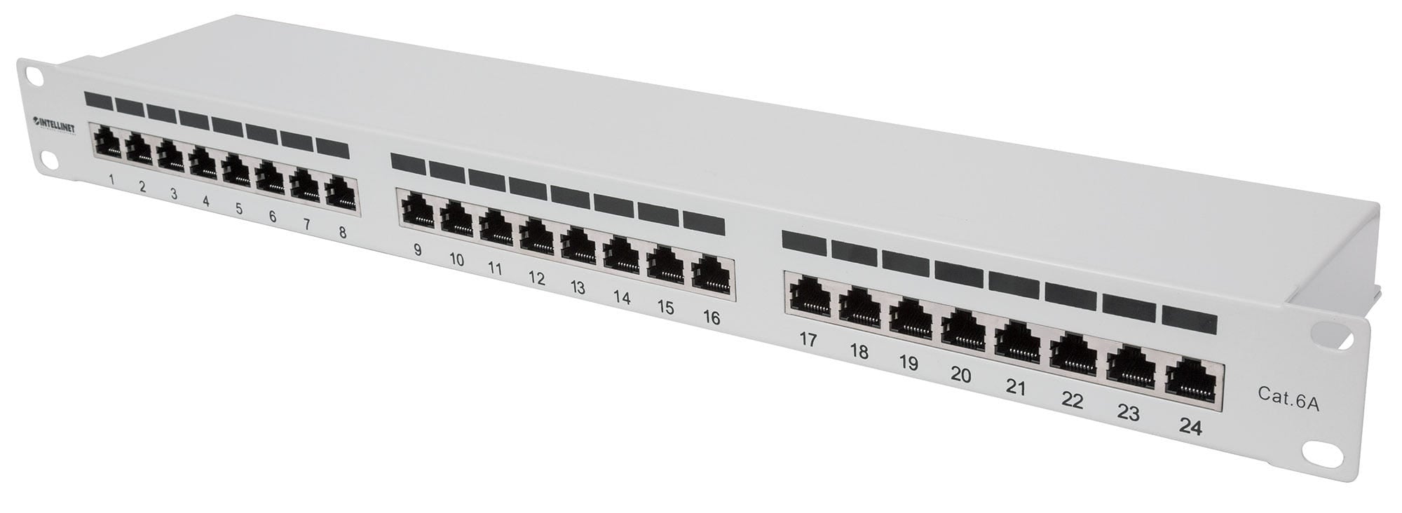 Intellinet 24-Port Cat6a Patchpanel, geschirmt, 24 Ports, FTP, 1 HE 720854
