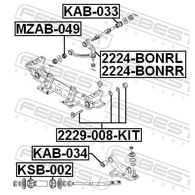 FEBEST Sturzkorrekturschraube 2229008kit für HYUNDAI