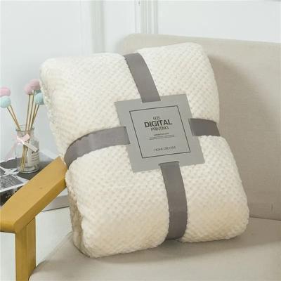 Uplifted Finds Japan Style Coral Fleece Mink Throw 300 Gsm Ultra Soft Lightweight Blanket 100 140 Cm ivory