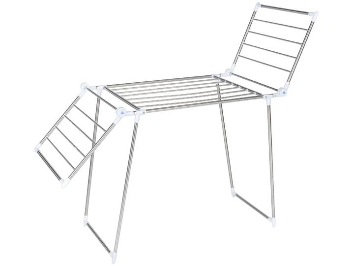 Wäscheständer WENKO Modell Profi Plus , bunt (silberfarben, weiß), B:196cm H:90cm T:63cm, Edelstahl, Wäscheständer, Wäscheständer, Flügel Wäschetrockner, Edelstahl, klappbar, mit Zubehör-Set