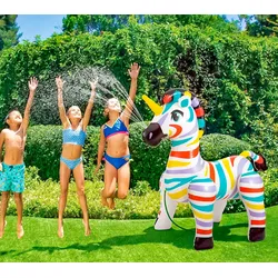 Summer Waves Kinder Wassersprinkler Zebra | Gartendusche für Kinder | 157x94x157 cm - Bunt