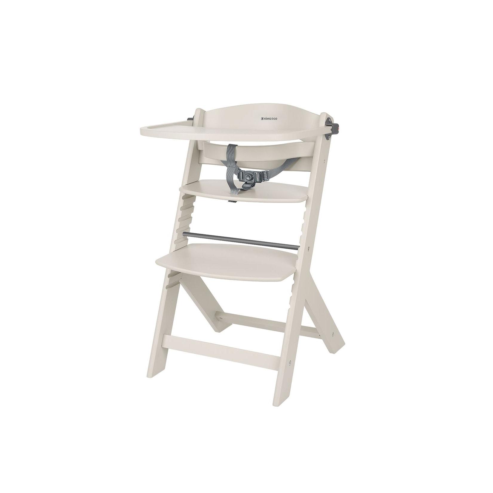Kikka boo Kinderhochstuhl Nordy Holz Kinderstuhl Fußstütze verstellbarer Sitz beige