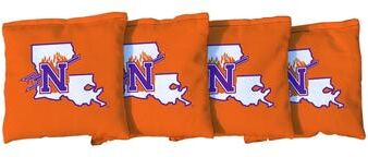 Skip's Garage Northwestern State Demons Orange Cornhole Bags