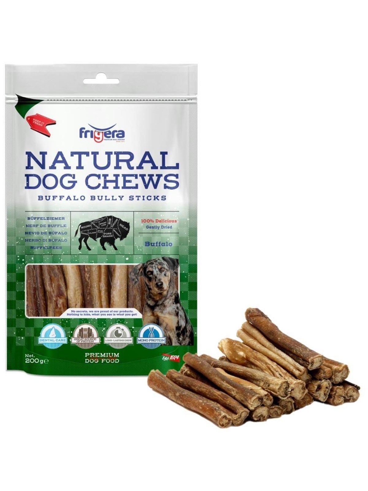 Frigera frigera natural dog chews buffalo bully sticks 2