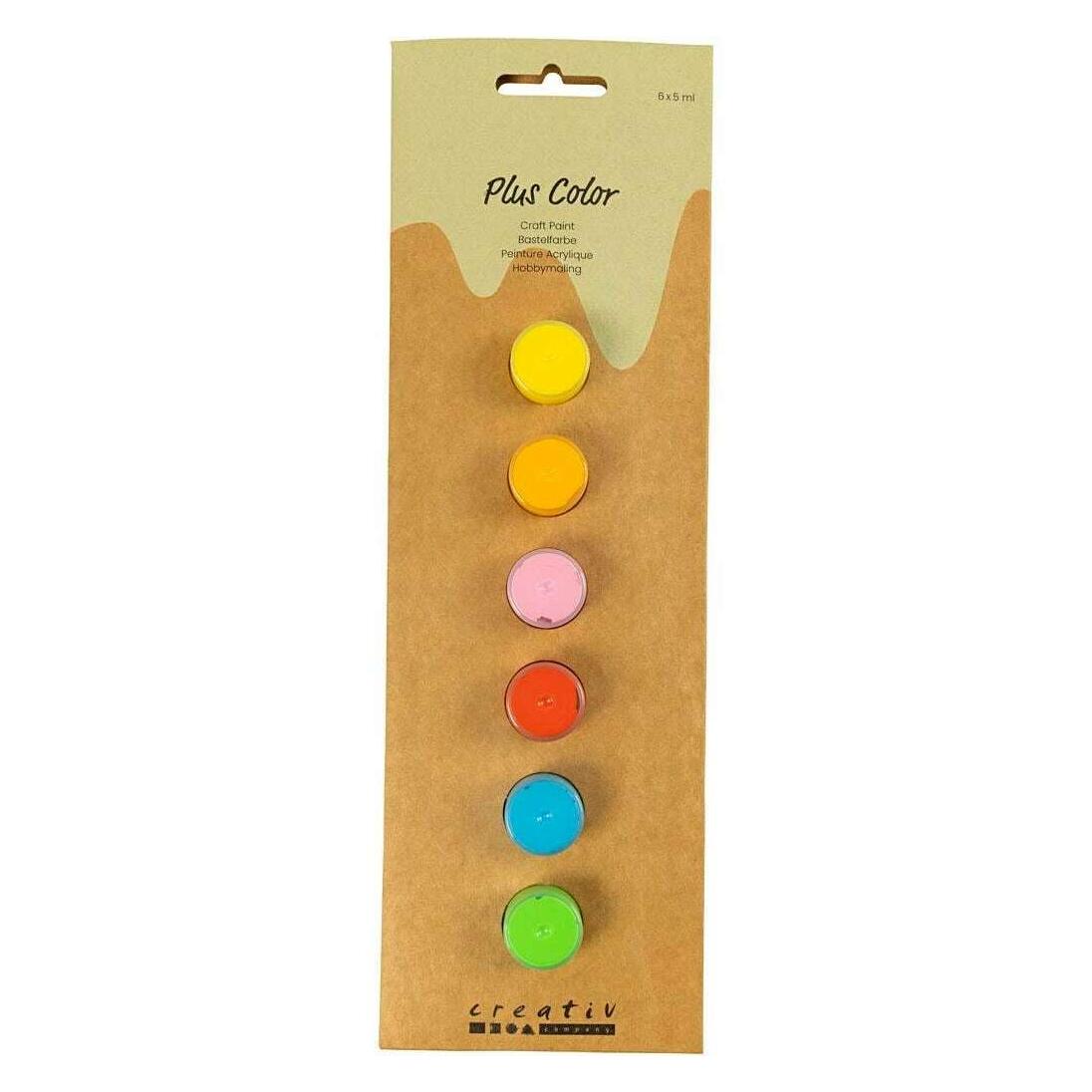 Creativ Company Acrylfarbe Hobbyfarbe Plus Color 6 x 5 ml, Sortierte Farben (5 ml) (39771)