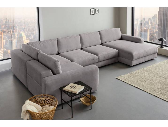 Home affaire Wohnlandschaft Bloomfield, Mega Polsterecke, Breite 390cm, viel Platz, U-Form, In verschiedenen Größen bestellbar