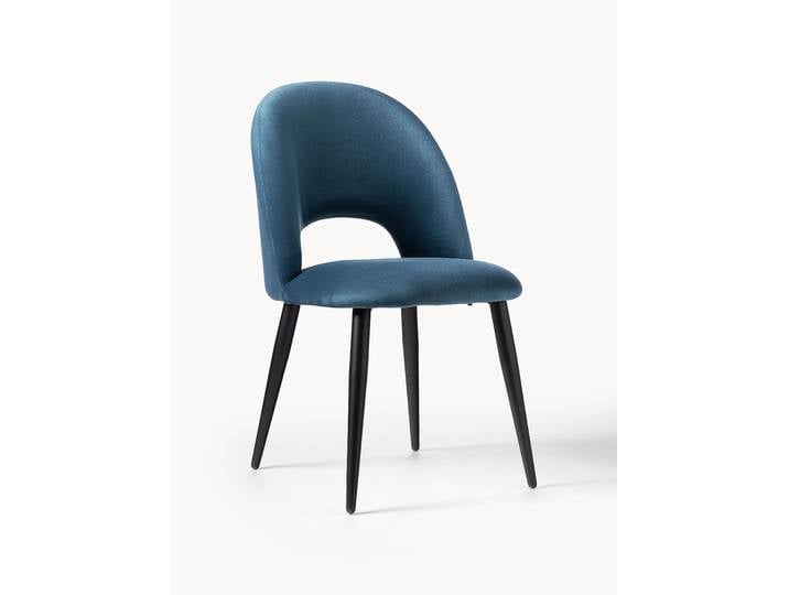 Chaise rembourrée en velours Rachel