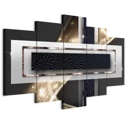 Leinwandbild Night Storm Schwarz/Gold ca. 200x100cm