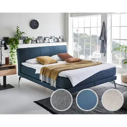 Kamjo »Nightflight« Boxspringbett inkl. Topper 200x200 cm / H4/H4 / Anouk silver