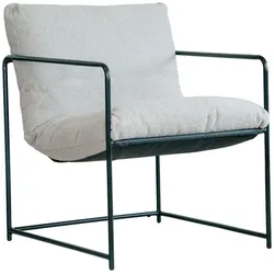 Dmora Sessel Dabdelat, Sessel mit Bouclé-Stoff bezogen, gepolsterter Stuhl, Sitz mit Metallarmlehnen, 61x67h75 cm, Grau