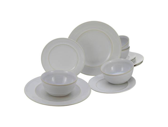 Creatable Kombiservice Antique Offwhite, Weiß, Keramik, 12-teilig, Geschirr, Geschirrsets, Kombiservice