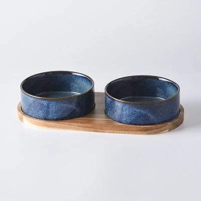 Inspire Essentials ComfortLift Elevated Ceramic Cat Bowl For Healthy Feeding 8 5.12in 13.53oz