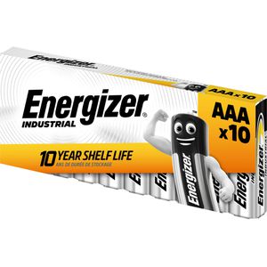 Energizer Batterien Industrial 4003, Alkaline, 1,5V, 10 Jahre lagerfähig, AAA / Micro / LR3, 10 Stück