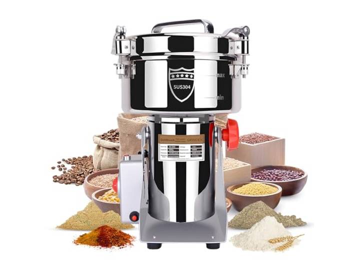 Goldtouch GetreidemüHle Elektrische 2000g 3600W Electric Grain Mill 32000U/min 304 Edelstahl Kommerzieller Motor mit Überlastschutz,70-300 Mesh Mehlmühle,Schaukelnde Basis Kornmühle für Reis,Zimt,Mais