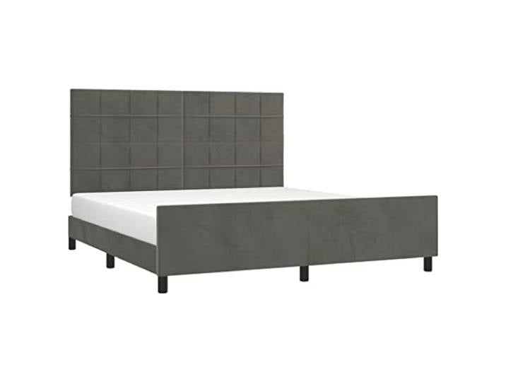 vidaXL Bettgestell mit Kopfteil Dunkelgrau 180x200 cm Samt