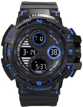 ModernMart Rugged Military Digital Sports Watch Waterproof LED Chronograph For Men black Blue
